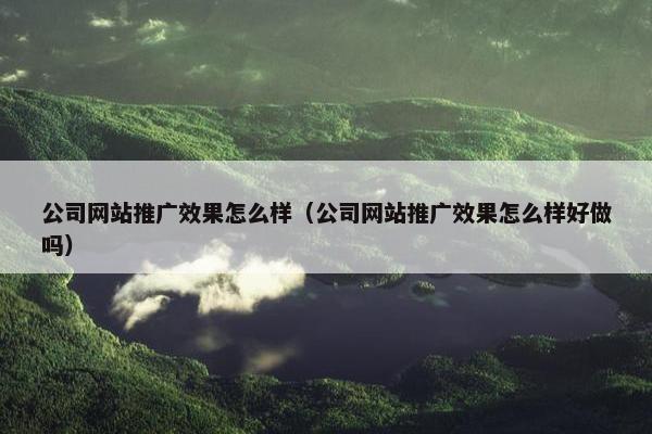 公司网站推广效果怎么样（公司网站推广效果怎么样好做吗）-第1张图片-冷动云