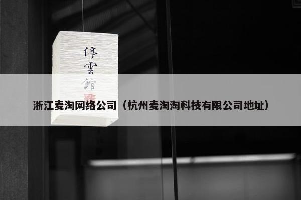 浙江麦淘网络公司（杭州麦淘淘科技有限公司地址）-第1张图片-冷动云