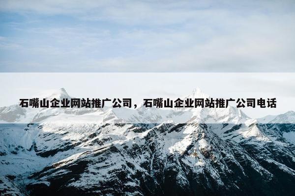 石嘴山企业网站推广公司，石嘴山企业网站推广公司电话-第1张图片-冷动云
