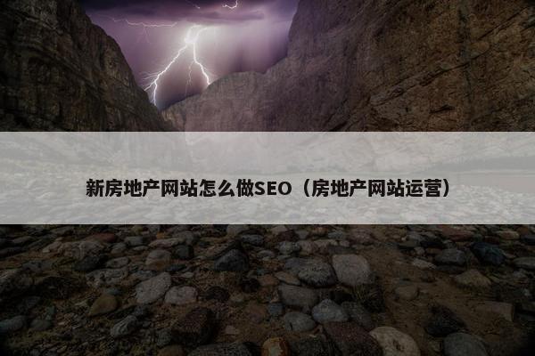 新房地产网站怎么做SEO（房地产网站运营）-第1张图片-冷动云