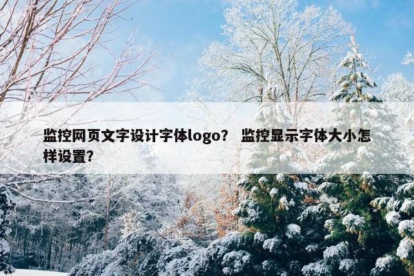 监控网页文字设计字体logo？ 监控显示字体大小怎样设置？-第1张图片-冷动云