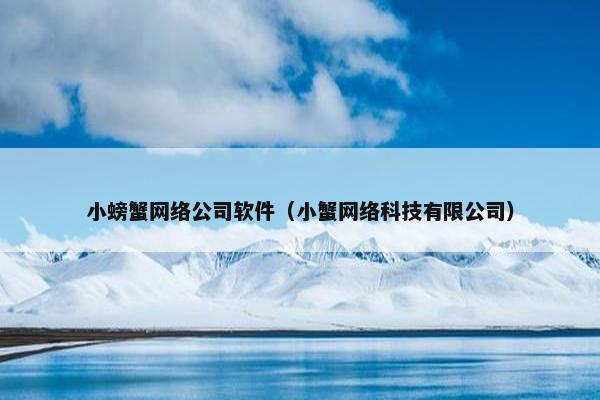 小螃蟹网络公司软件（小蟹网络科技有限公司）-第1张图片-冷动云
