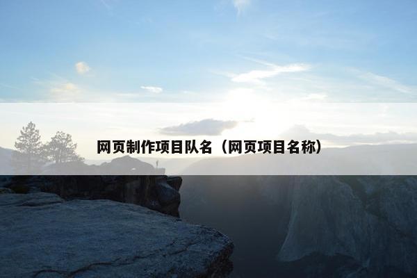 网页制作项目队名（网页项目名称）-第1张图片-冷动云