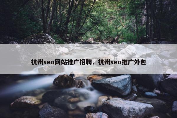 杭州seo网站推广招聘，杭州seo推广外包-第1张图片-冷动云