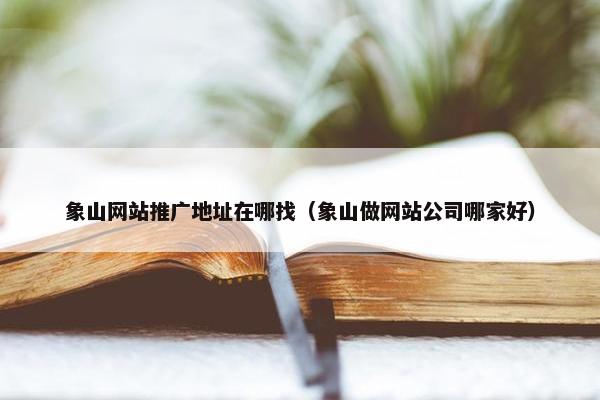 象山网站推广地址在哪找（象山做网站公司哪家好）-第1张图片-冷动云
