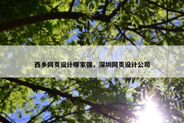 西乡网页设计哪家强，深圳网页设计公司-第1张图片-冷动云