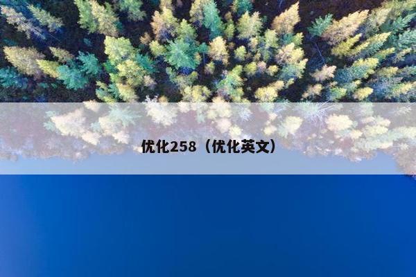 优化258（优化英文）-第1张图片-冷动云