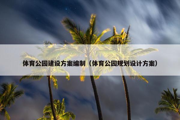 体育公园建设方案编制（体育公园规划设计方案）-第1张图片-冷动云