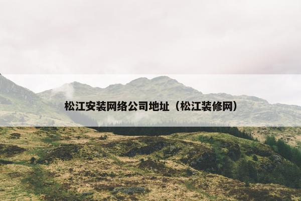 松江安装网络公司地址（松江装修网）-第1张图片-冷动云