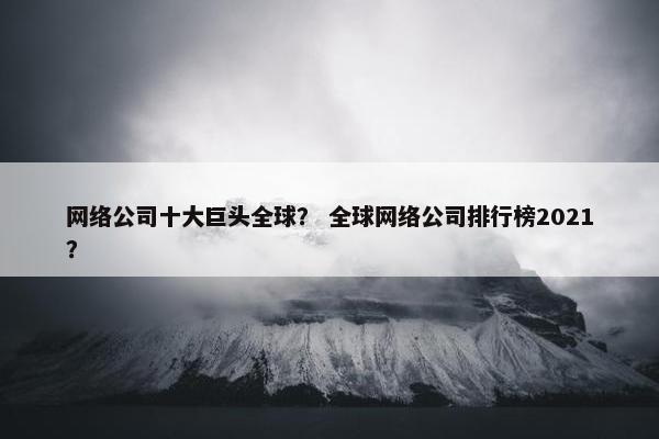 网络公司十大巨头全球？ 全球网络公司排行榜2021？-第1张图片-冷动云