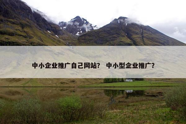 中小企业推广自己网站？ 中小型企业推广？-第1张图片-冷动云