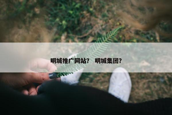 明城推广网站？ 明城集团？-第1张图片-冷动云