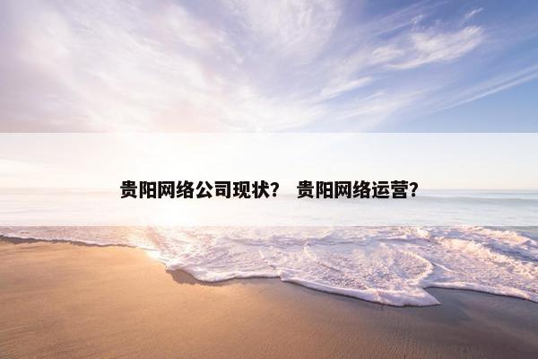 贵阳网络公司现状？ 贵阳网络运营？-第1张图片-冷动云