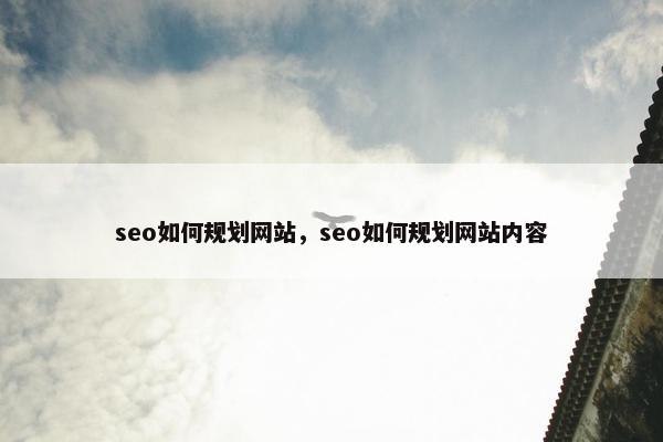 seo如何规划网站，seo如何规划网站内容-第1张图片-冷动云