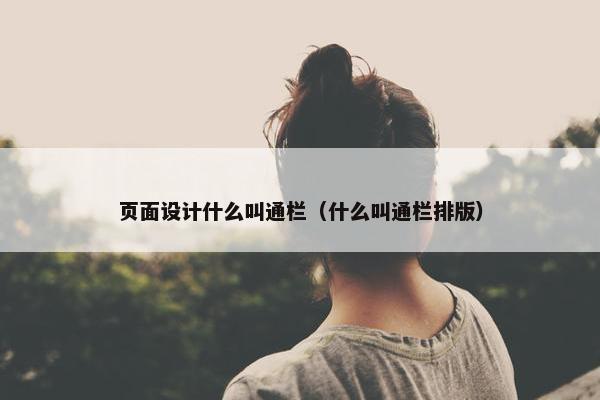页面设计什么叫通栏（什么叫通栏排版）-第1张图片-冷动云