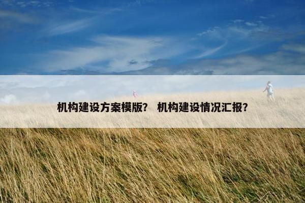 机构建设方案模版？ 机构建设情况汇报？-第1张图片-冷动云