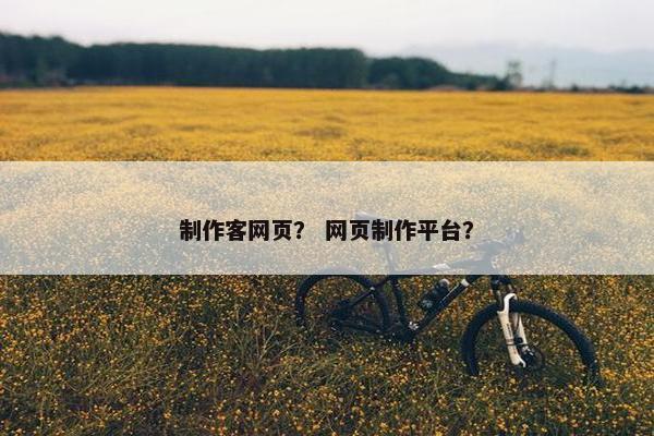 制作客网页？ 网页制作平台？-第1张图片-冷动云