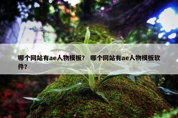 哪个网站有ae人物模板？ 哪个网站有ae人物模板软件？-第1张图片-冷动云