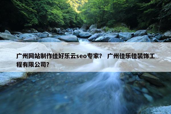 广州网站制作佳好乐云seo专家？ 广州佳乐佳装饰工程有限公司？-第1张图片-冷动云
