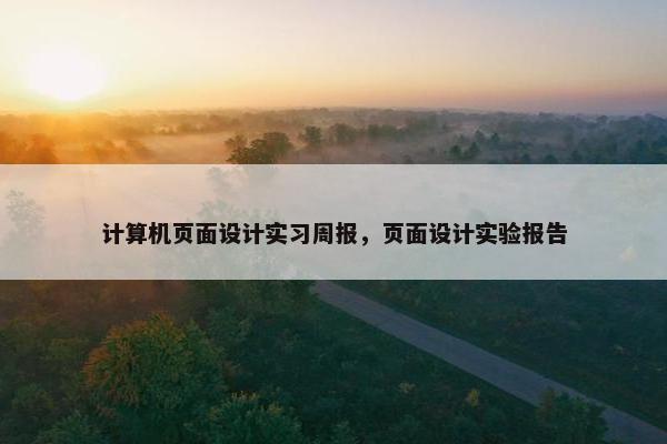 计算机页面设计实习周报，页面设计实验报告-第1张图片-冷动云