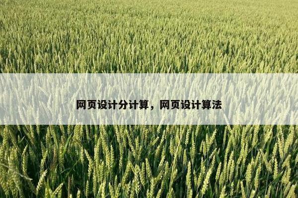 网页设计分计算，网页设计算法-第1张图片-冷动云