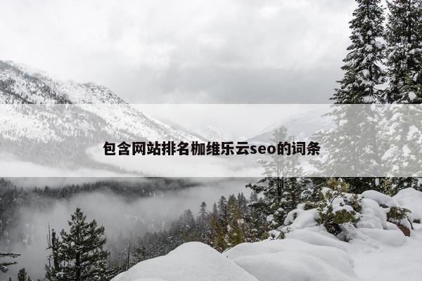 包含网站排名枷维乐云seo的词条-第1张图片-冷动云