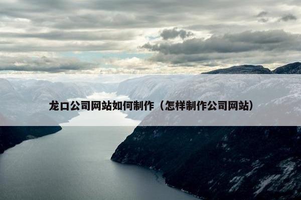 龙口公司网站如何制作（怎样制作公司网站）-第1张图片-冷动云